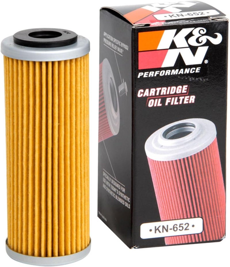 Kn Motorcycle Oil Filter: High Performance, Premium, Designed to be used with Synthetic or Conventional Oils: Fits Select KTM, Husqvarna Vehicles, KN-652 - Image 1